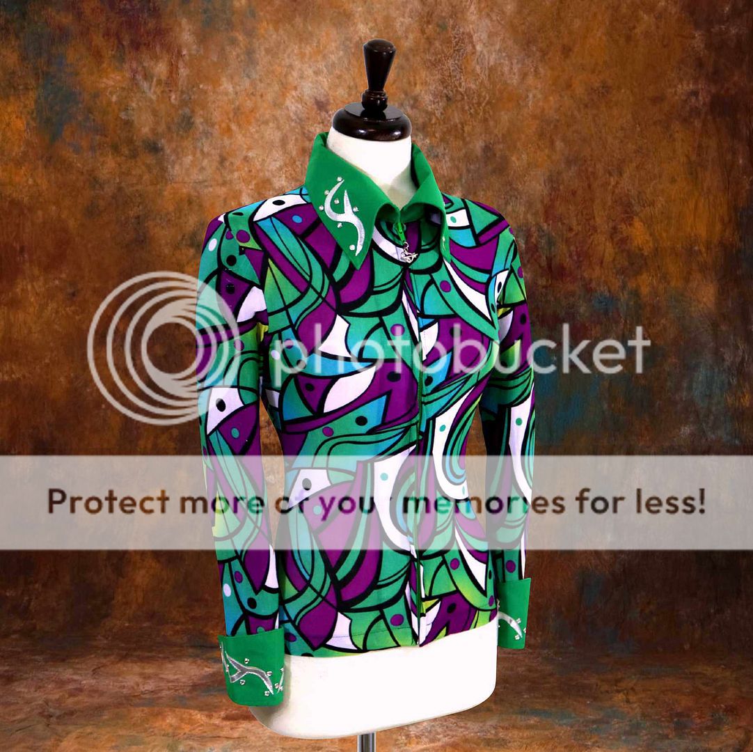 MEDIUM Showmanship Pleasure Horsemanship Show Jacket Shirt Rodeo Queen Rail Top